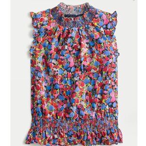 NWT J.Crew Sleeveless Mockneck Top in Watercolor Floral Print Size 0